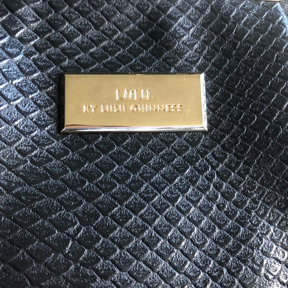 LuLu By LuLu Guinness Reptile Faux Leather Crossbody Bag, Black - Picture 6 of 12